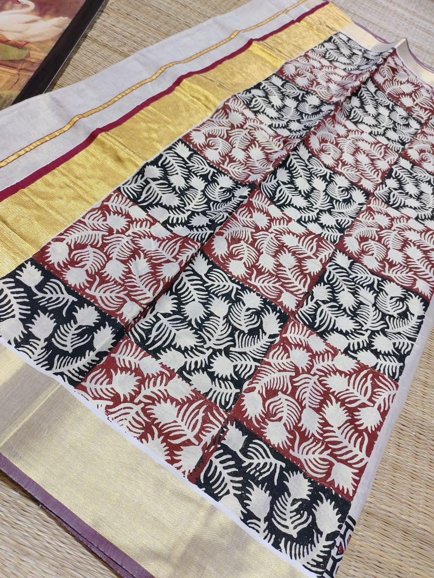Sarvani premium Golden tissue Onam Set saree