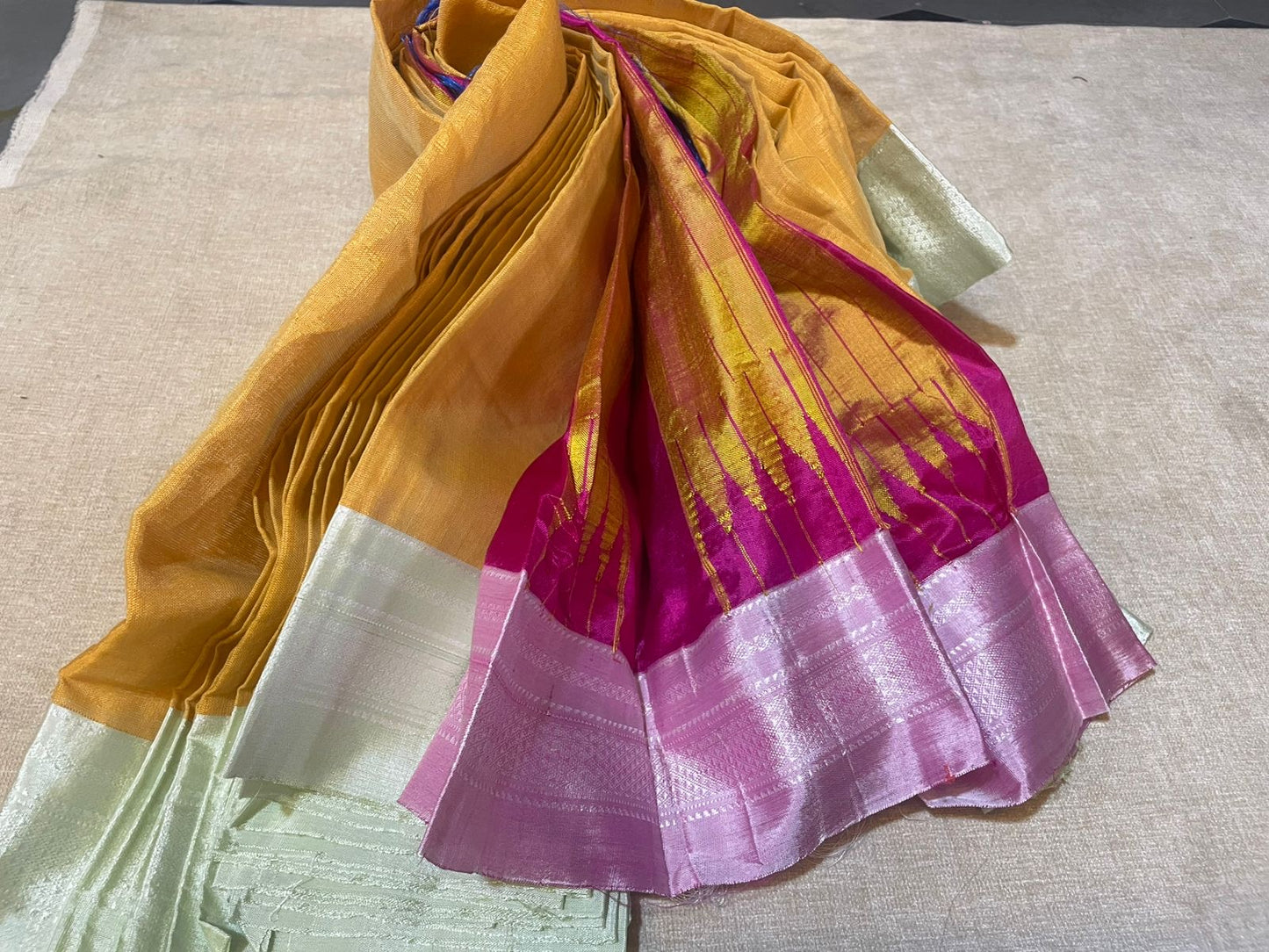 Ilkal Bola Handloom Silk Saree Chikki Paras Border with Pure Silk Pallu