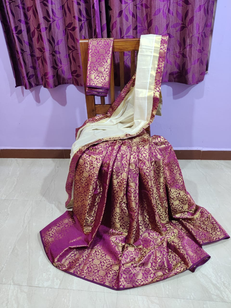 Sarvani brocade Semi stitched dhawani lehenga Set