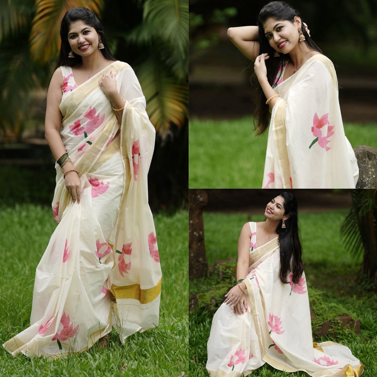 Sarvani lotus Kerala Cotton Saree
