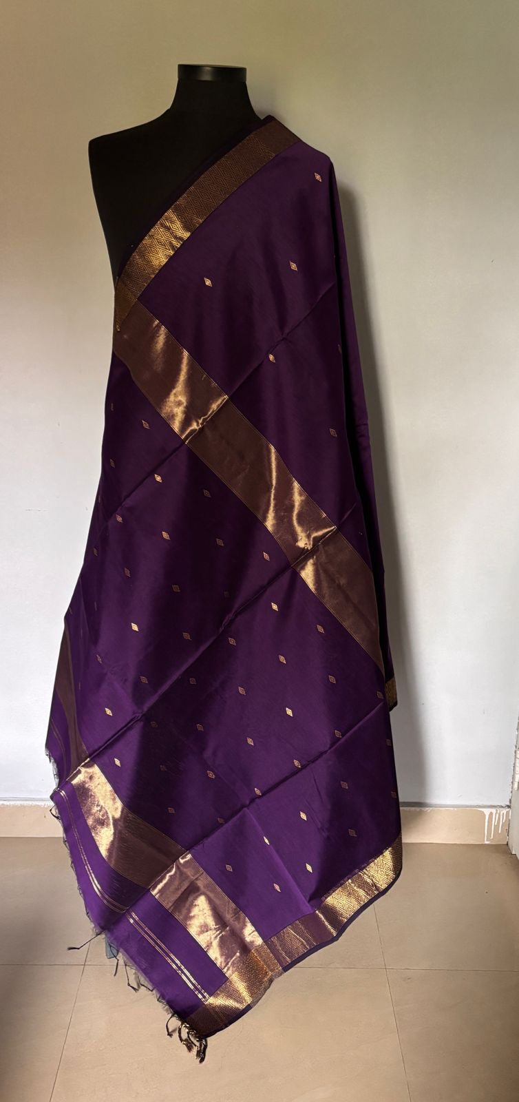 Kalyanika" (कल्याणिका) Handloom Maheshwari Silk Cotton Sarees Nayanthara inspired KM04