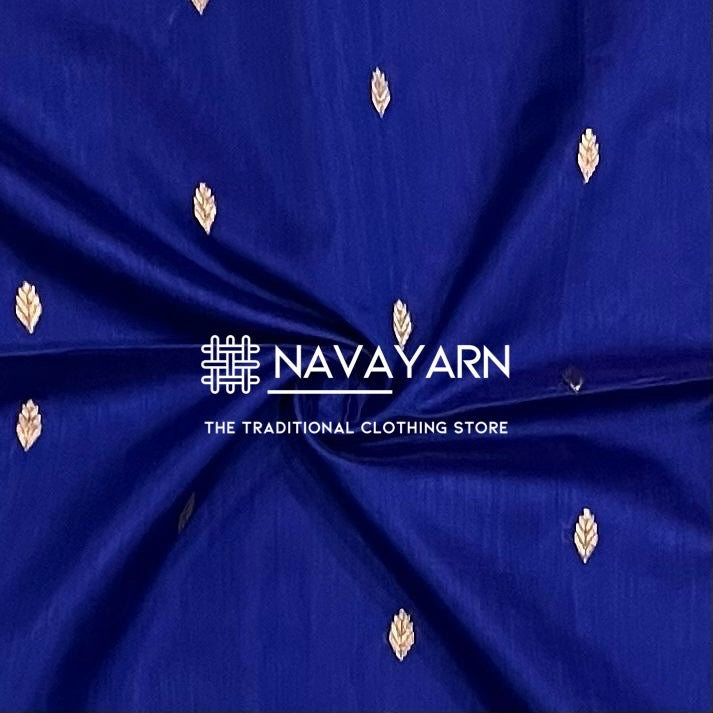 Kalyanika authentic handloom Maheshwari silk sarees in royal blue KM18