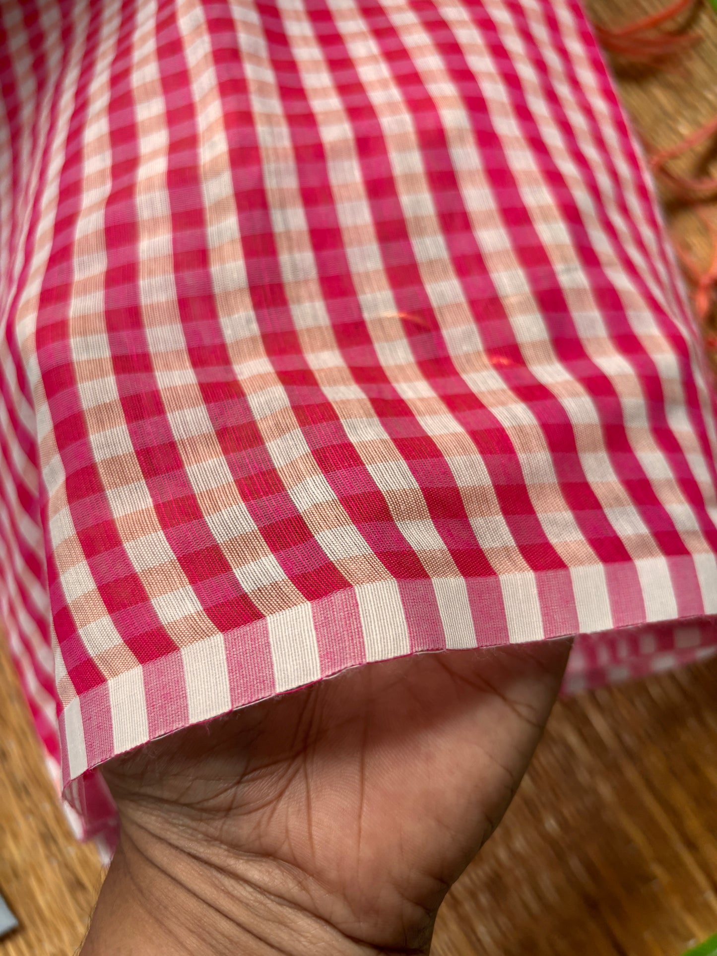 Nayanthara fame pink Cotton Silk saree