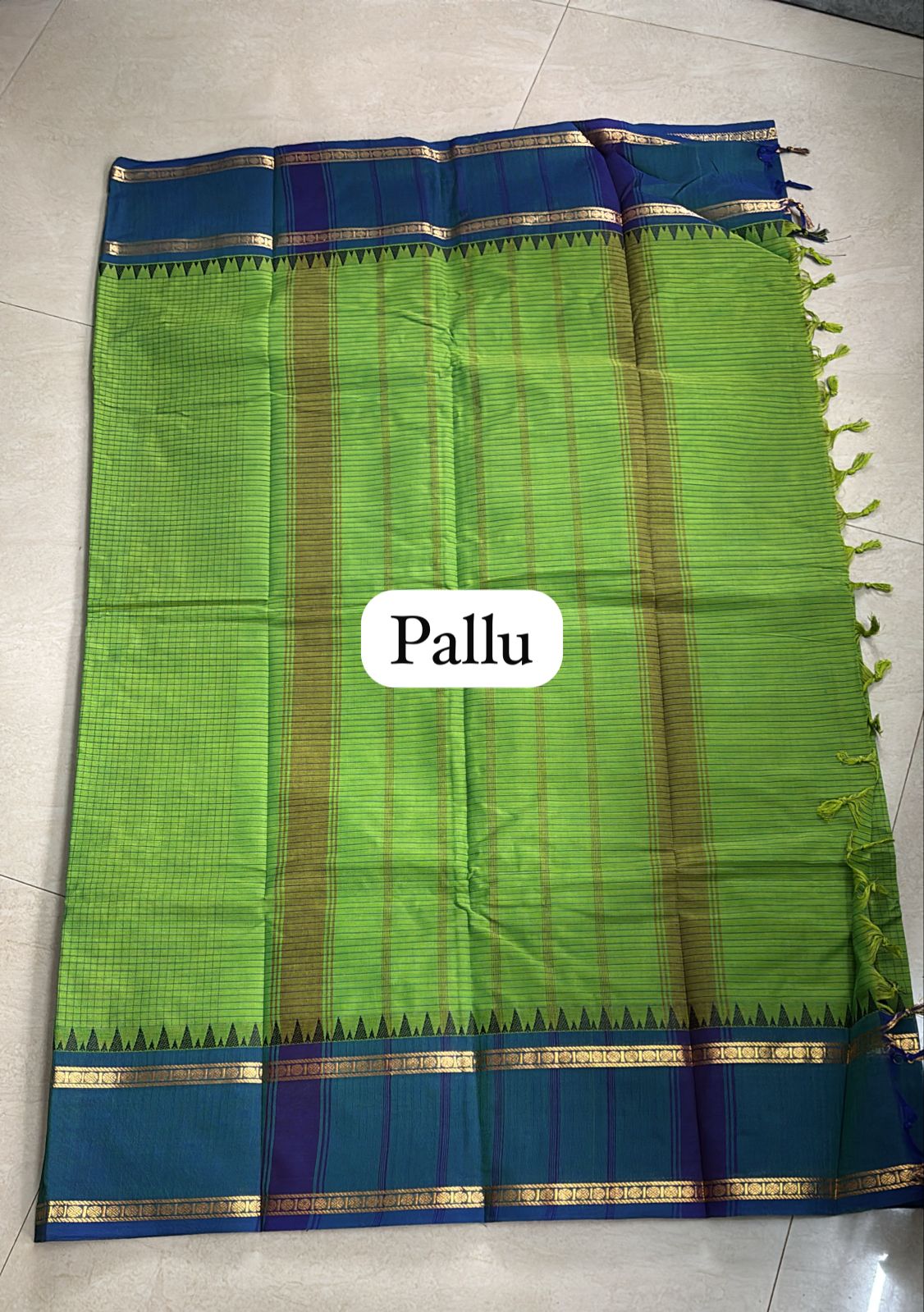 Sangita vintage korvai checks green saree with contrast border Shwetha Menon’s choice