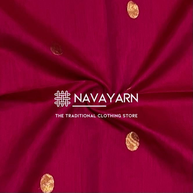 Kalyanika ( कल्याणिका) Maheshwari Silk Sarees with coin butta weave pattern, Rani KM17