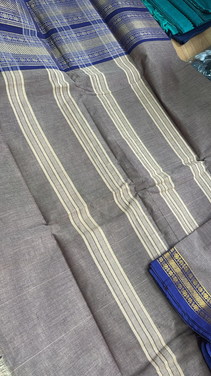Metallic purple Kanchi cotton Saree SGS55
