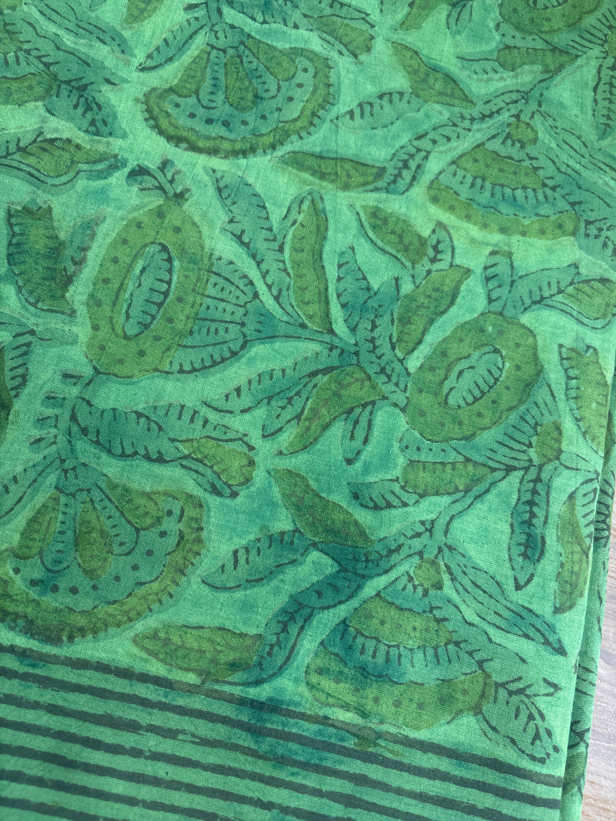 Natural Dyed Block printed Mul Saree DWS26