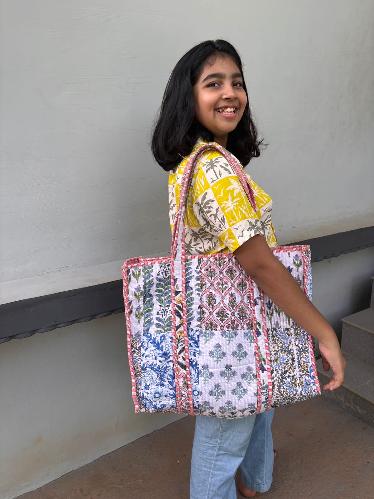 Eco friendly washable Jaipur Quilted Cloth bags
