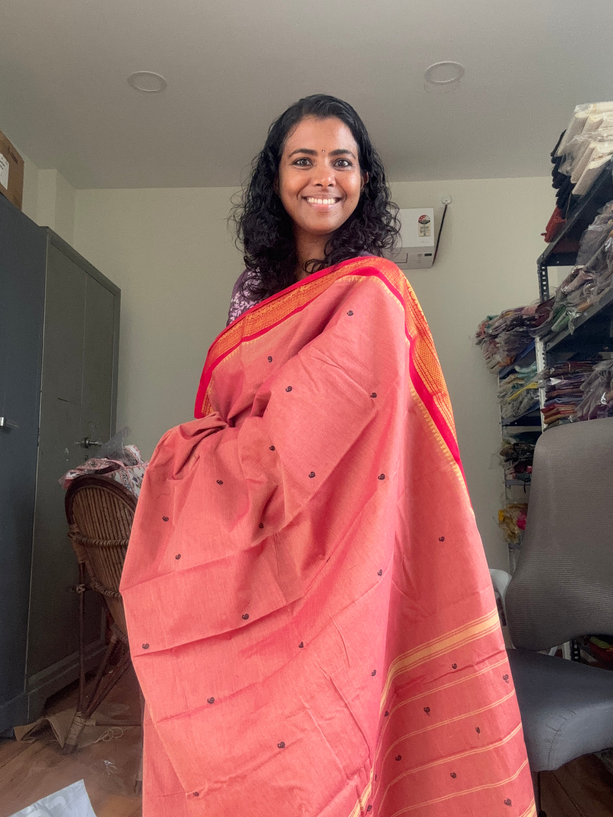 Festive Kanchi cotton Saree with  buttas SGS42