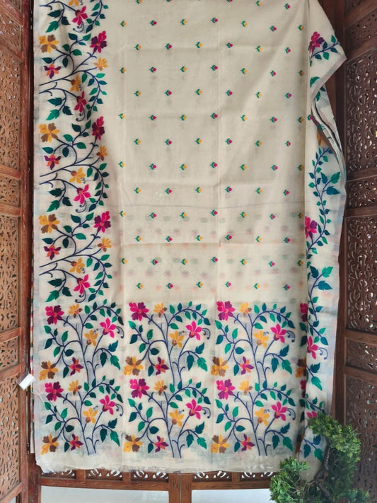 Muslin floral Saree