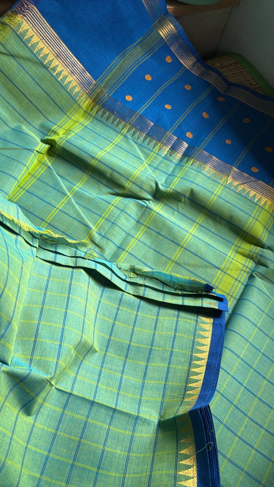 Sangita Chettinad check saree with butta borders