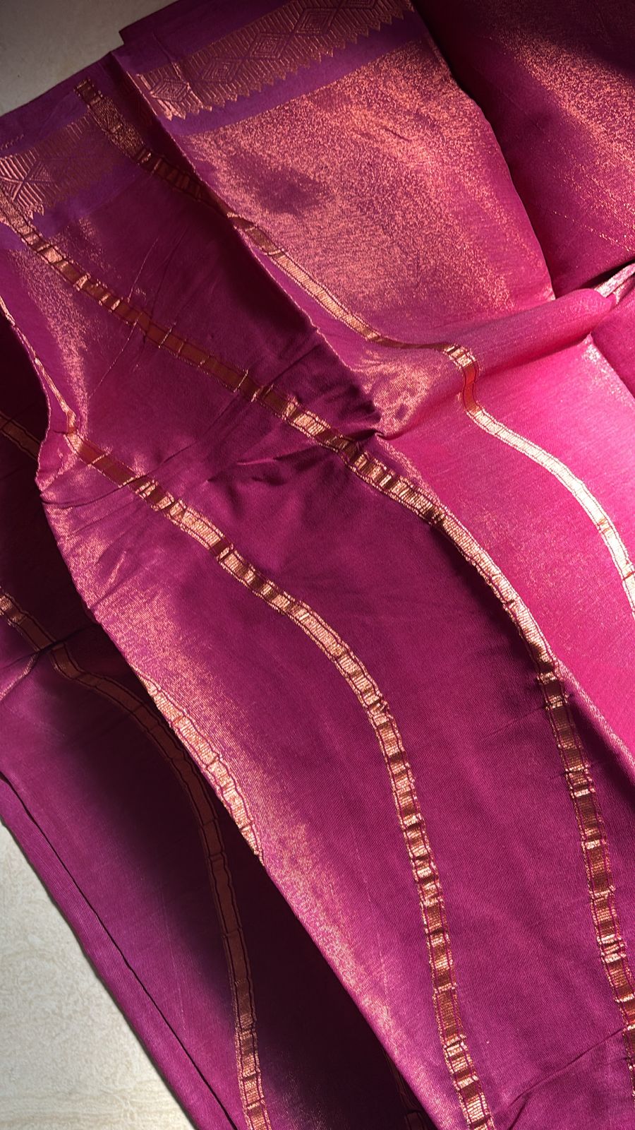 Tissue raga Sungudi cotton Sarees with running blouse pink