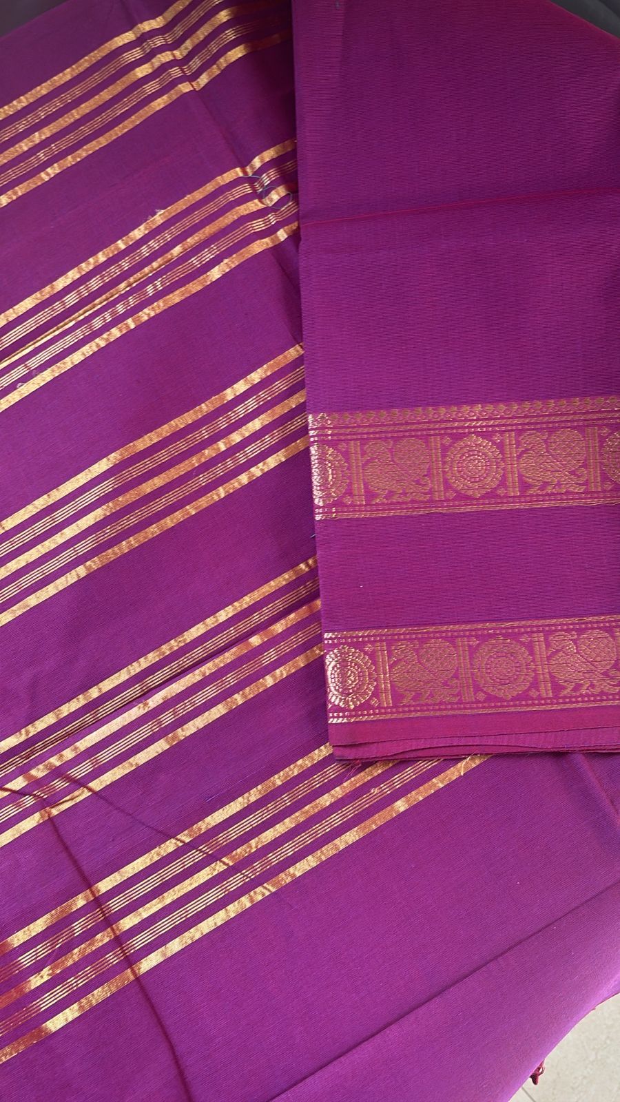 Vintage dual tone Chettinad Retta petta border Vintage Festive Saree