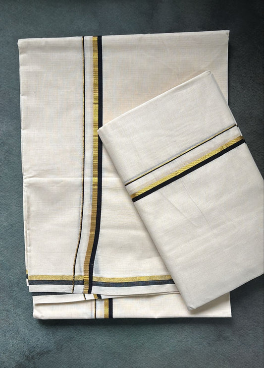 Sarvani black and kasavu puliyilakara Set mundu