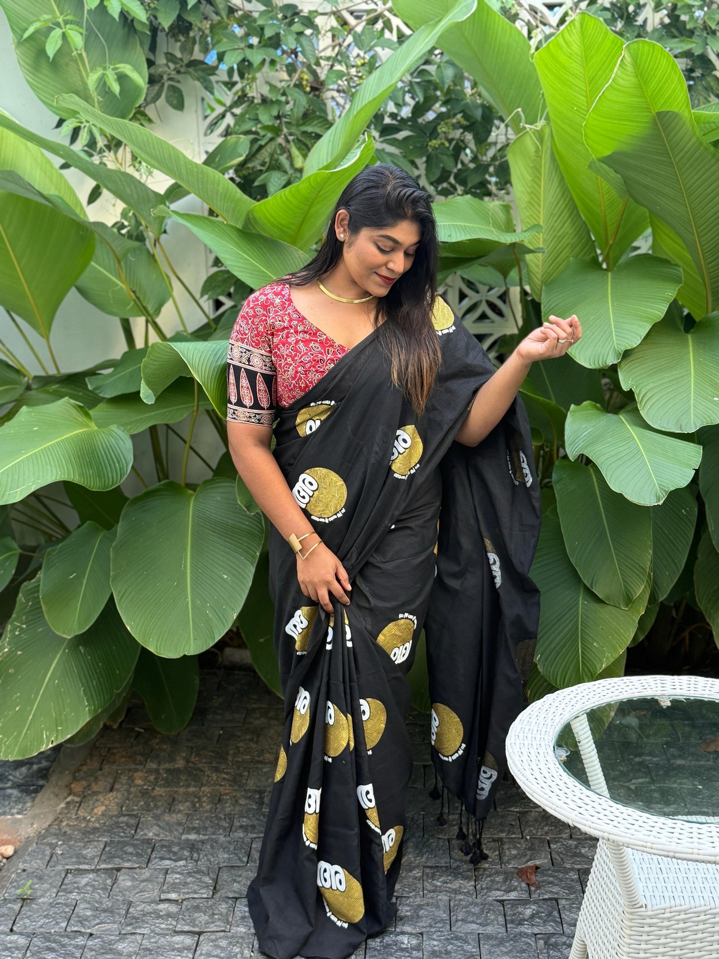 Malayalam font acha amma printed khadi cotton Saree