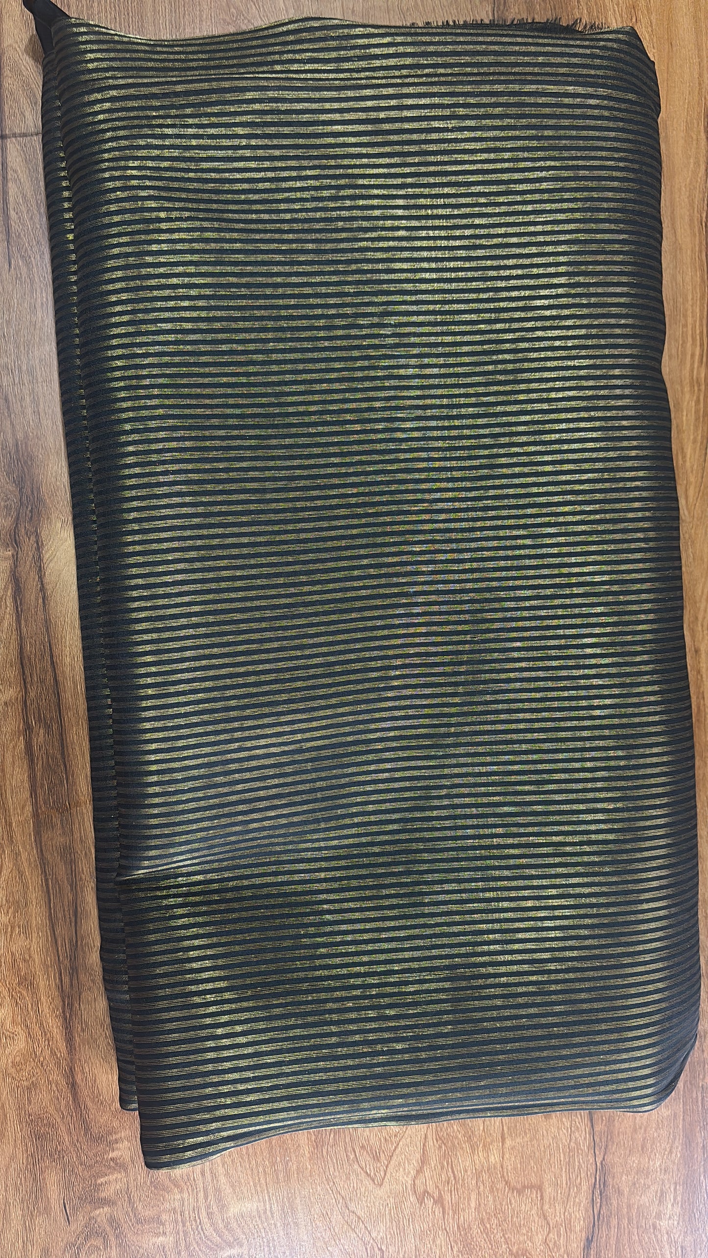 Banarasi black and antique zari striped Saree