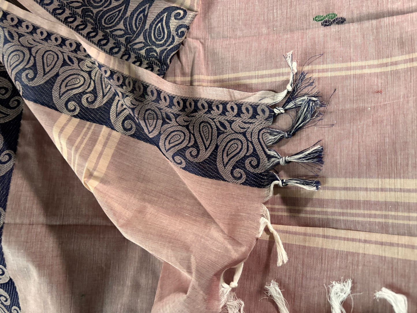 Sangita mango border pastel Cotton sarees
