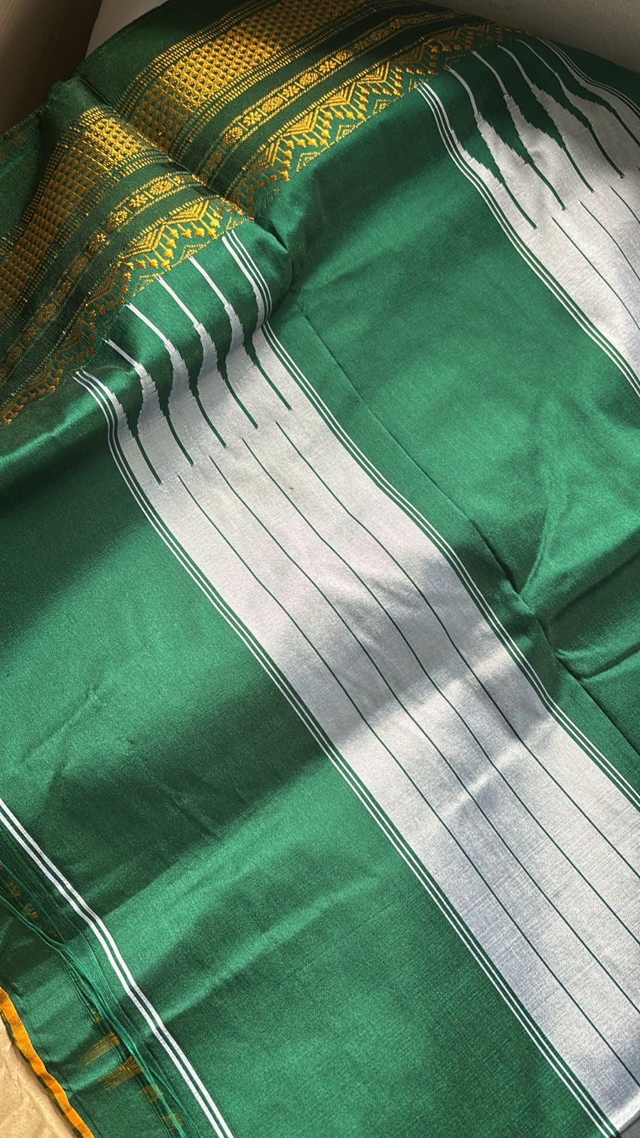 Yashoda yellow and green checks Ilkal  cotton silk sarees