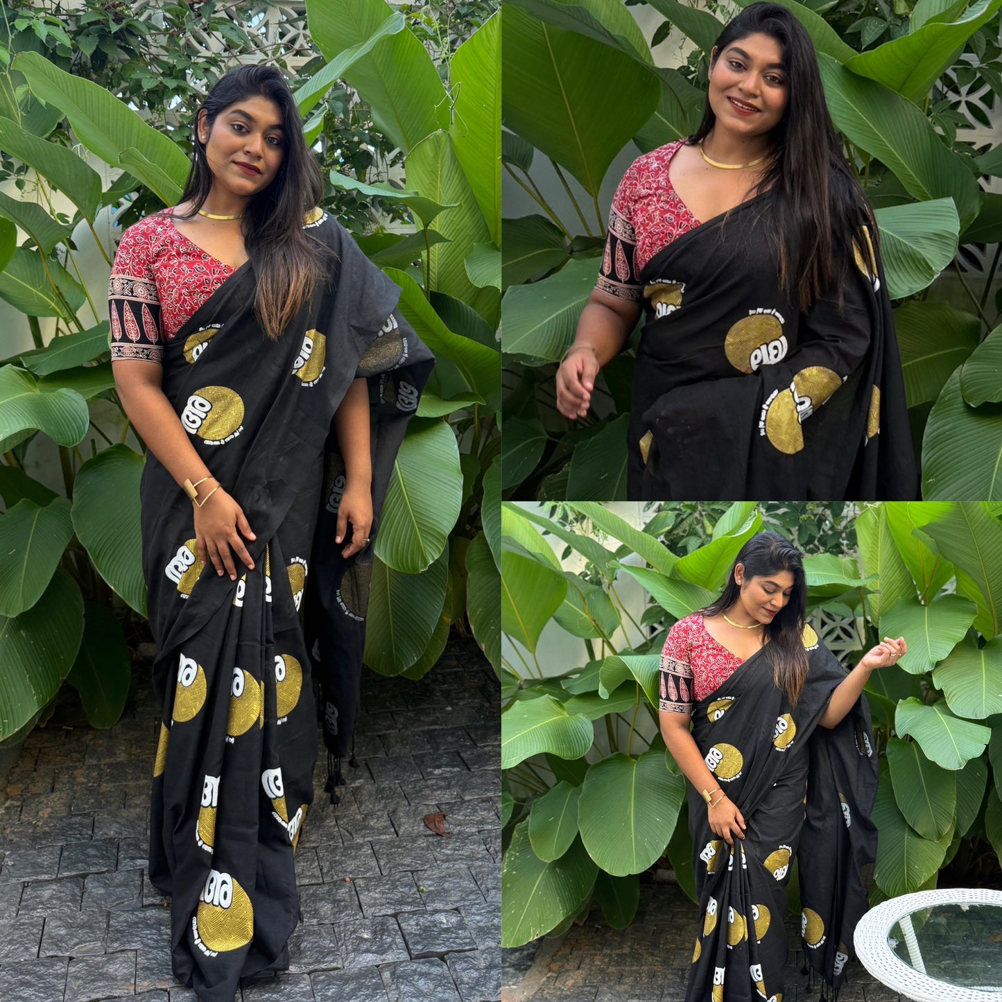 Malayalam font acha amma printed khadi cotton Saree