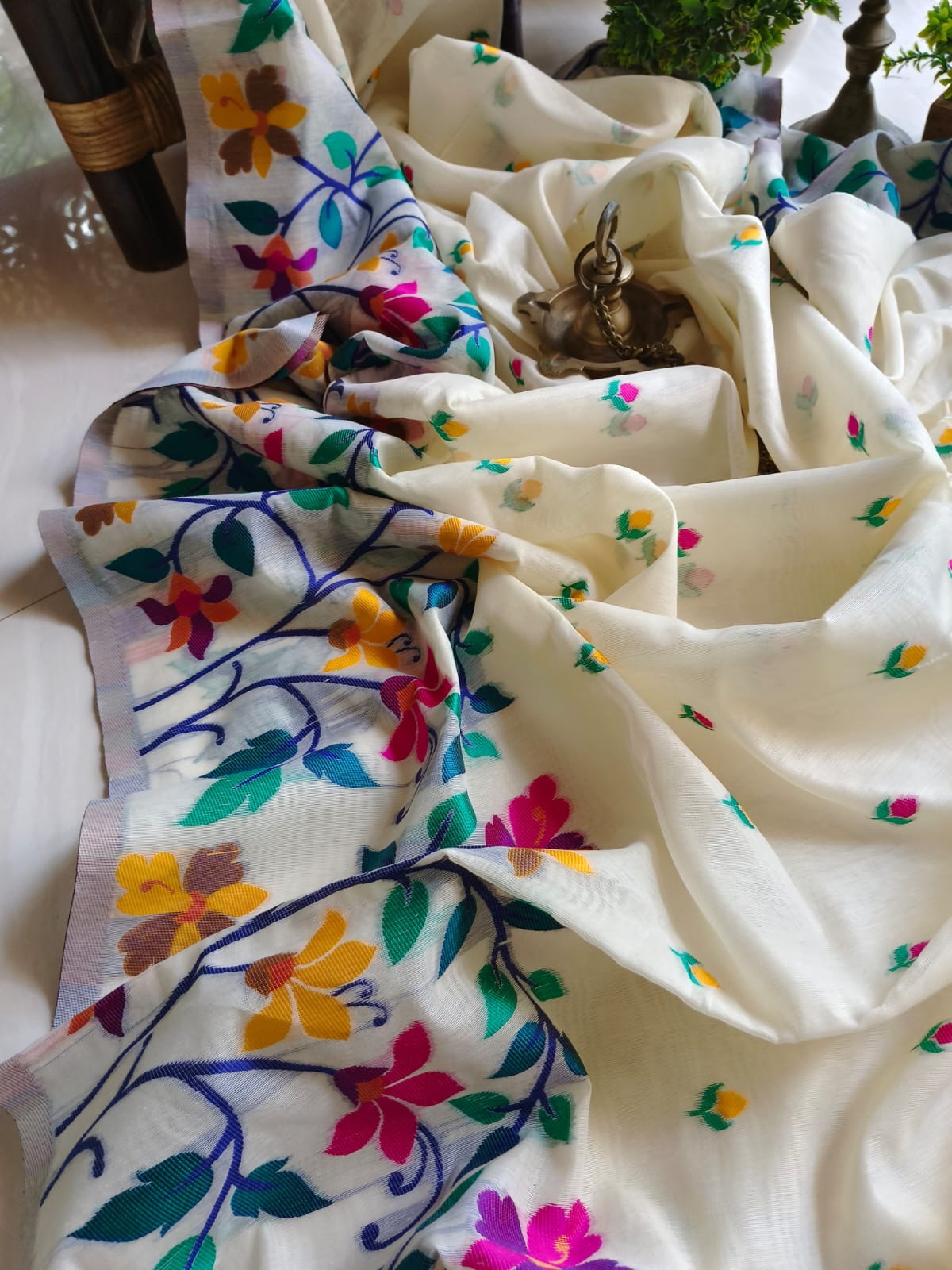 Muslin floral Saree