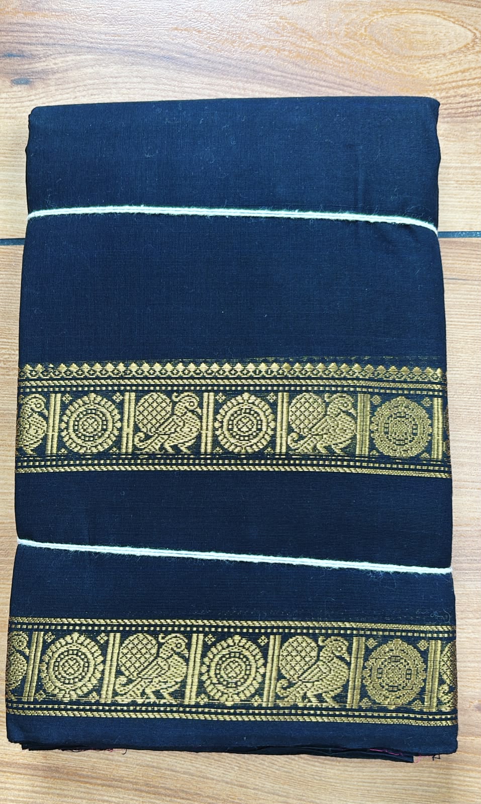 Kanchi cotton retta petta Black Saree SGS56