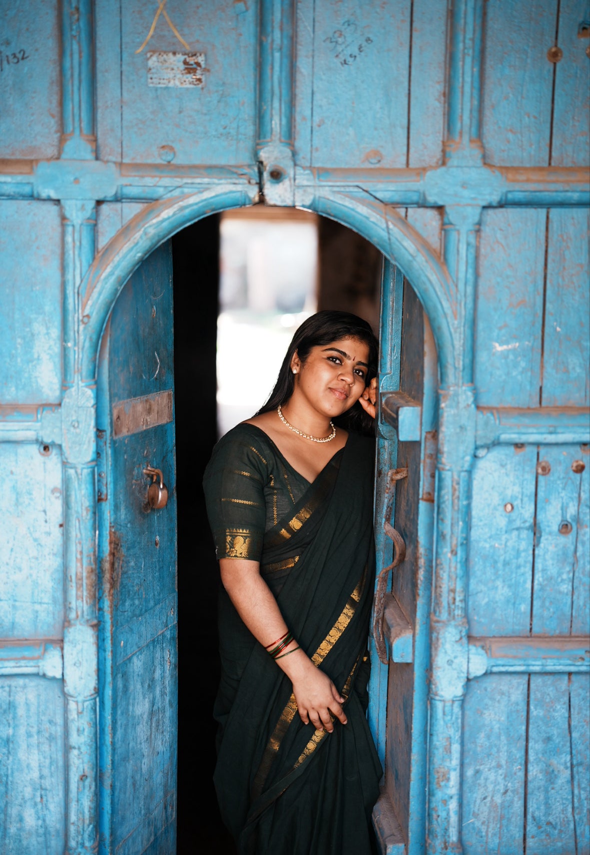 Tarangini Sungudi retta petta pure Cotton Saree
