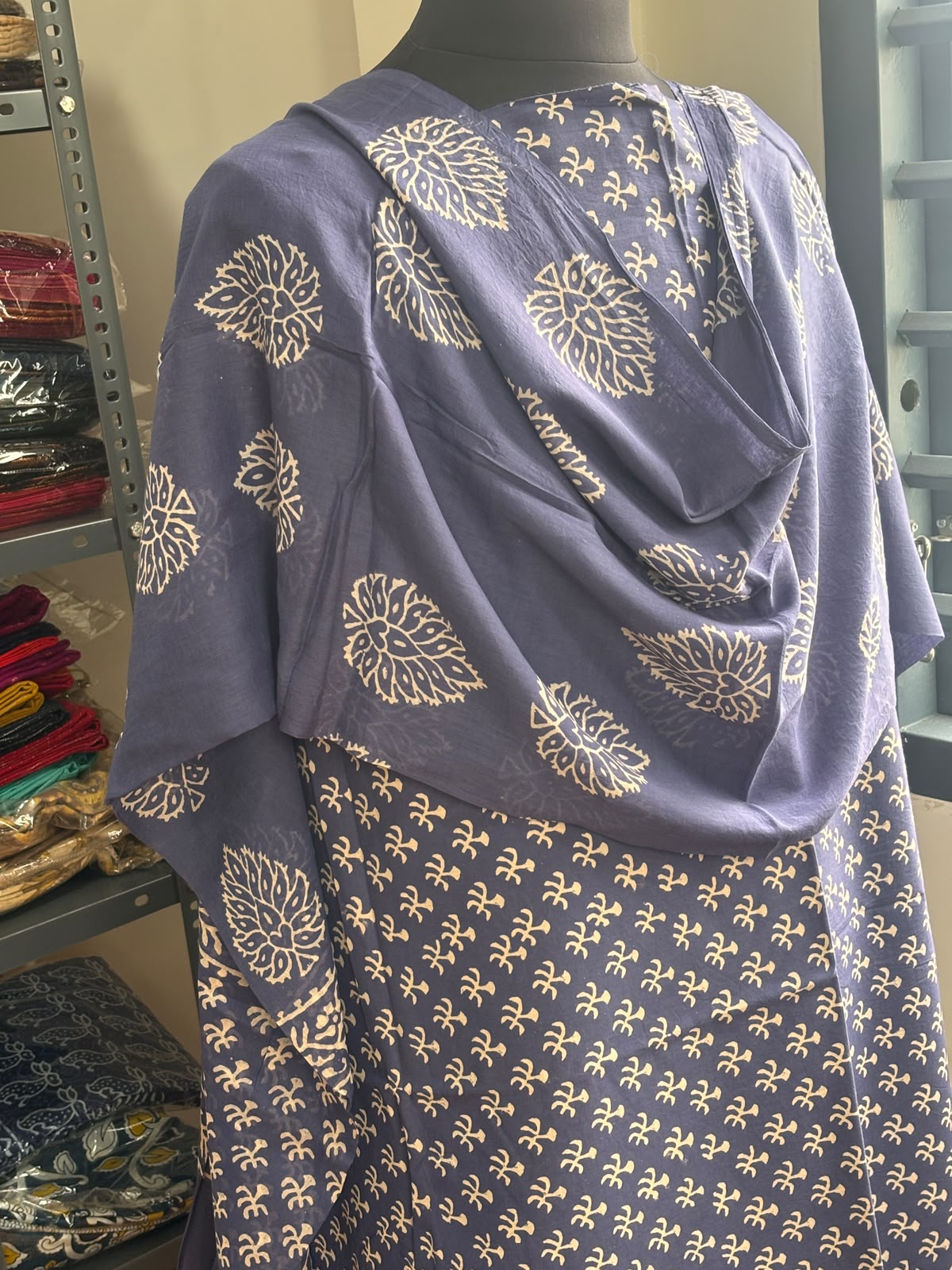 Jaipur block printed blue suit set
