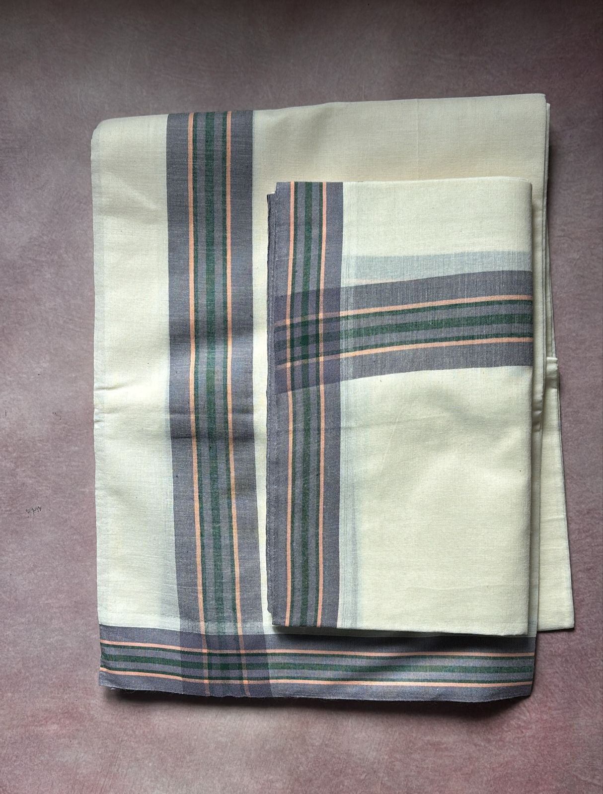 Mulloth Pure cotton set Mundu with blouse piece