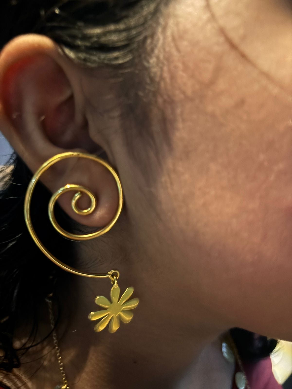 Anti Tarnish brass ear loop earrings