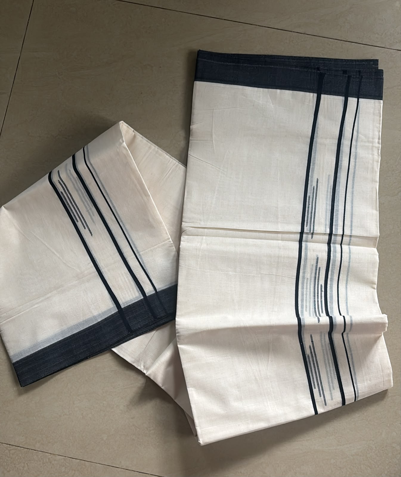 Handloom gents double Mundu in chuttikara