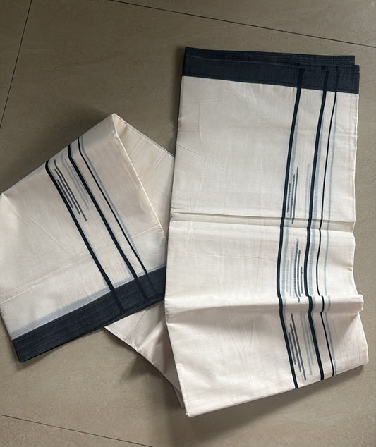 Handloom gents double Mundu in chuttikara