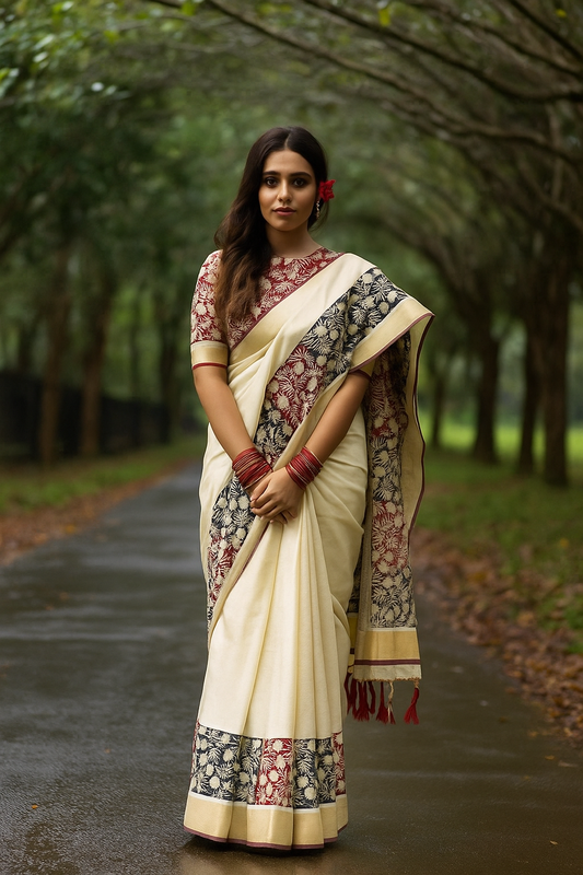 Sarvani premium Golden tissue Onam Set saree