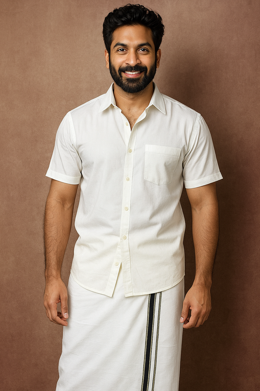 Sarvani Gents Pure cotton Bleached Double Dhothy Mundu
