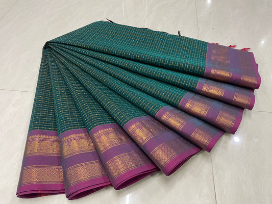 Lakshadeepam thousand butta sarees with contrast border
