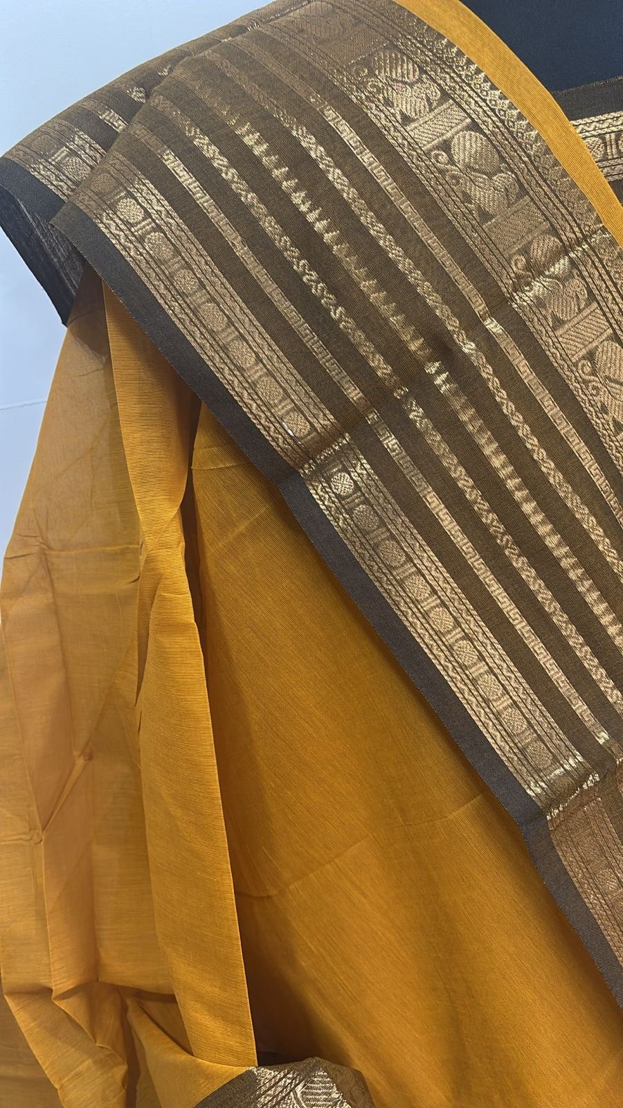 Vintage Mustard yellow Chettinad Suit set Unstitched