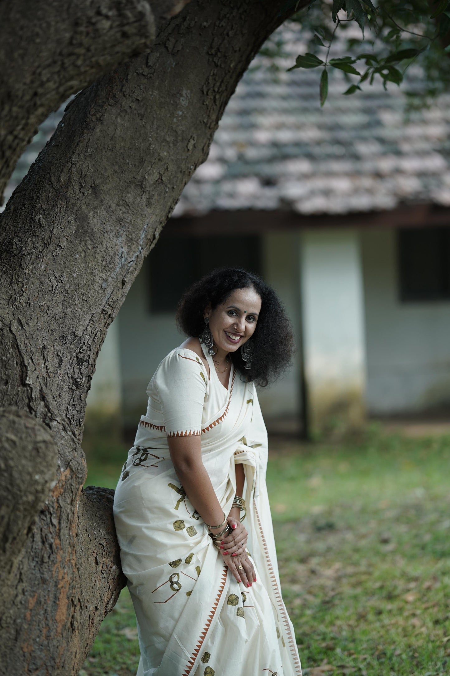 Nostalgic Ola kalippattam design Kerala Saree