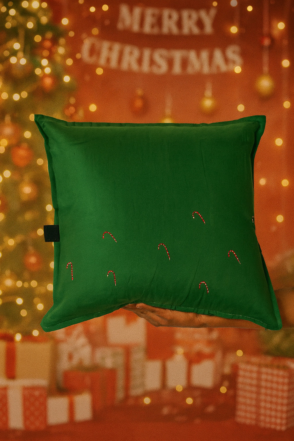 Merry hand embroidered Christmas cushion Covers : pack of three