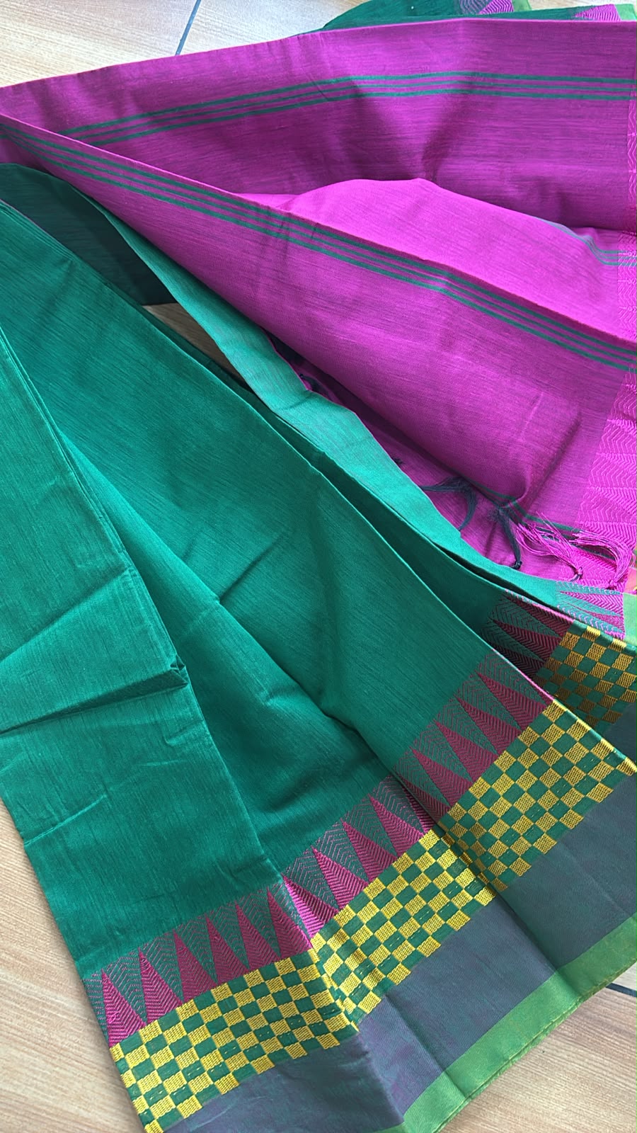 Festive Cotton Silk Saree with temple border CL01