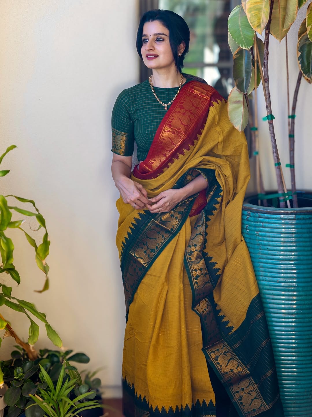 Tarangini Handloom zari checks ganga jamuna sungudi sarees