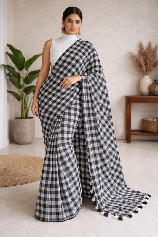 Office wear 120 thread count handloom mal cotton Saree