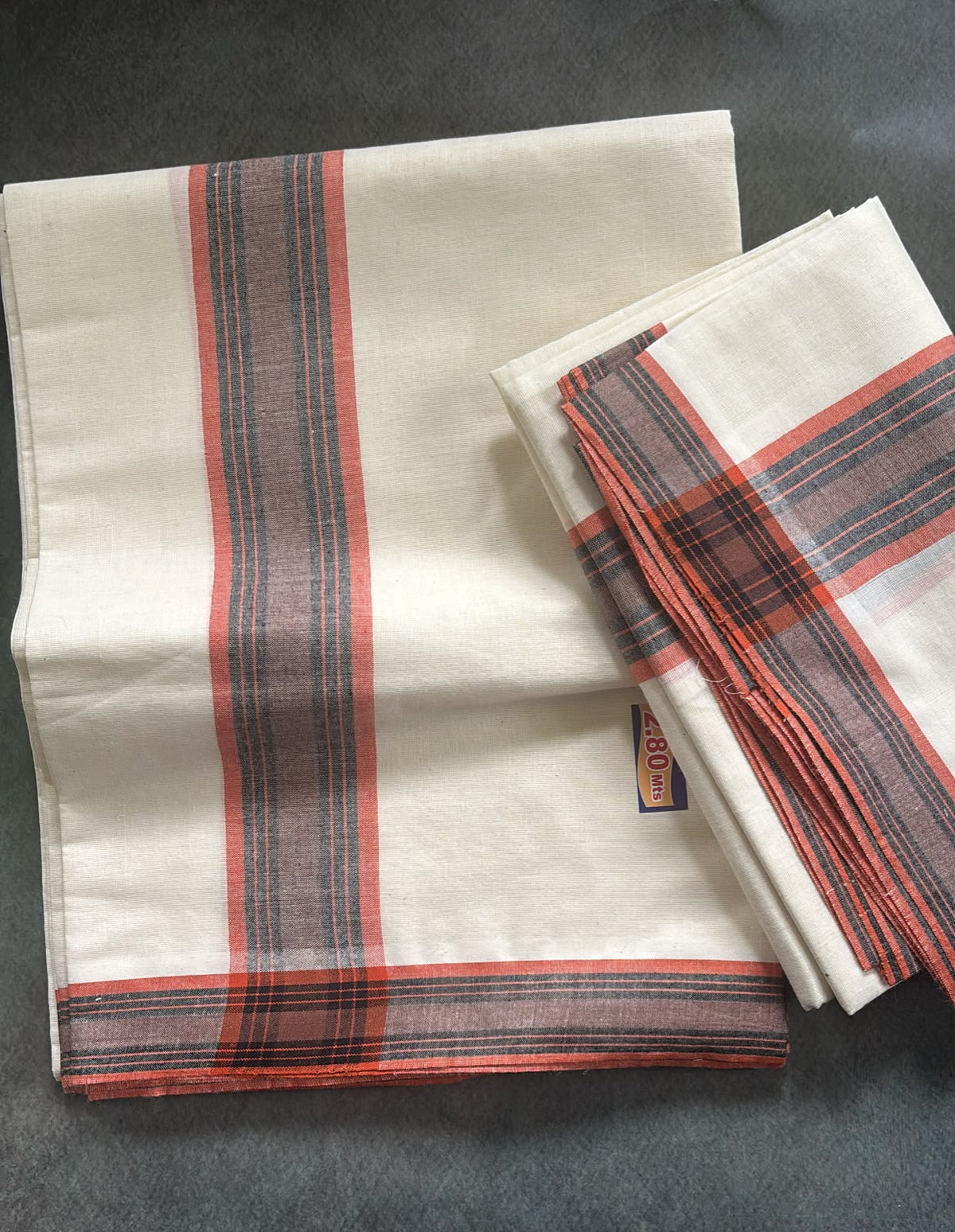 Brick brown daily wear mulloth set Mundu