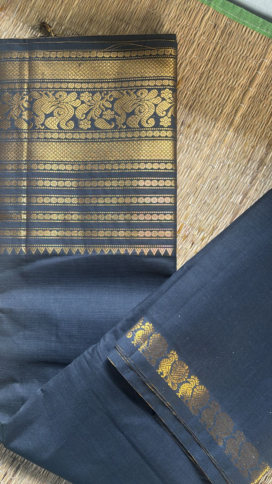 Vintage Black Kanchi Cotton Saree