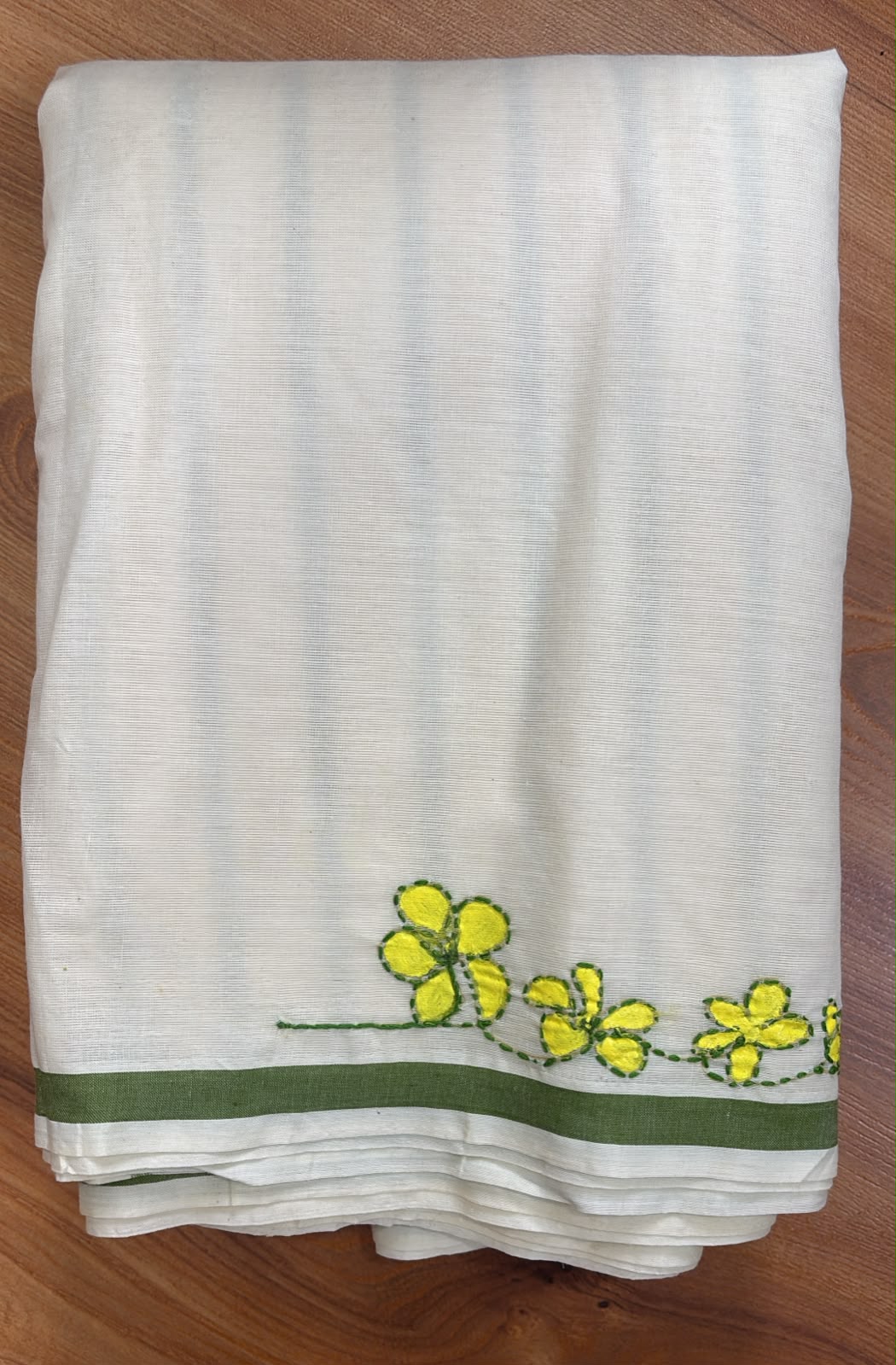 Handpainted Kantha Stich pure cotton Saree SAR62