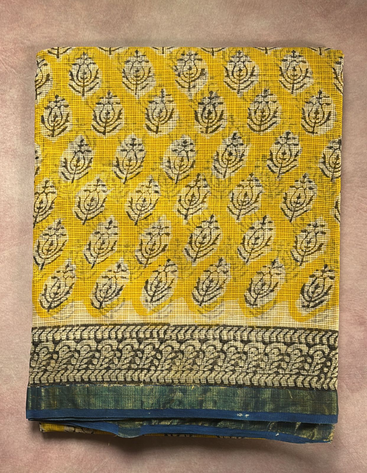 Kota doria sarees yellow mist