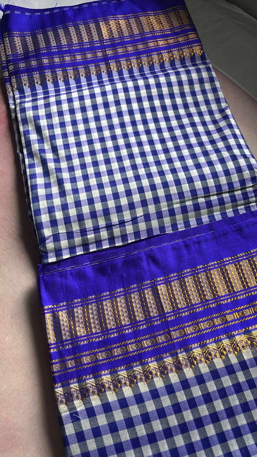 Yashoda violet check Ilkal silk saree