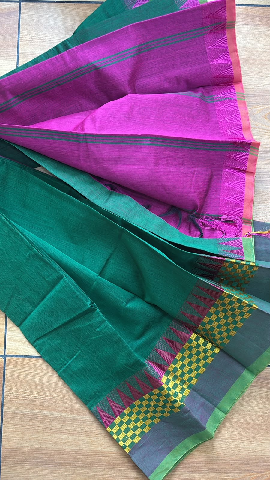Festive Cotton Silk Saree with temple border CL01