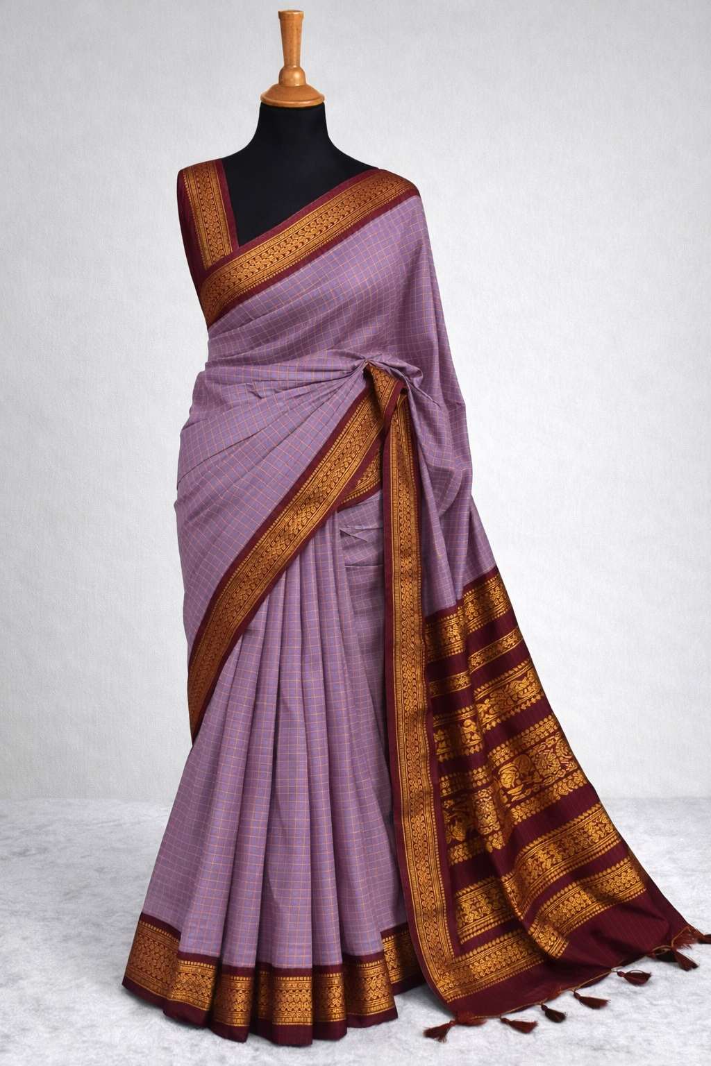 Apsara Kalyani purple Cotton Silk Saree