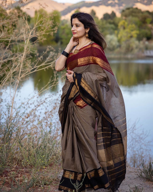 Sangita Kanchi ganga jamuna check Cotton sarees