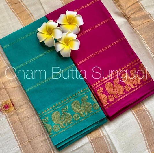 Sungudi cotton blouse fabric combo of two BLS13