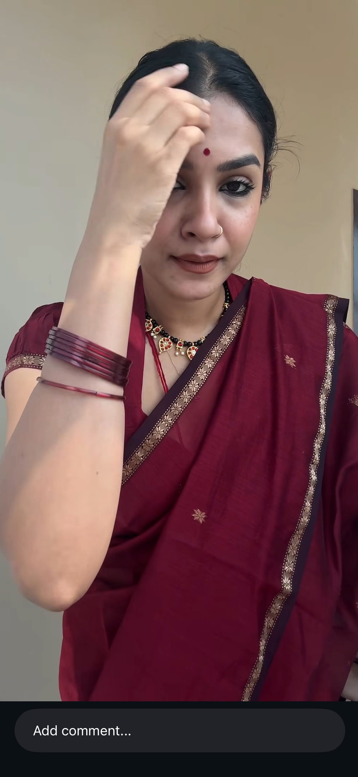 Kalyanika (कल्याणिका) Handloom Maheshwari Silk Cotton Sarees, Maroon  Sithara’s choice